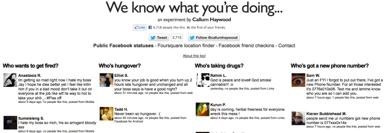 We Know What You Are Doing