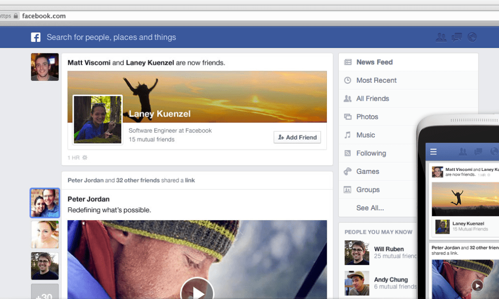 Facebook NewsFeed New Look