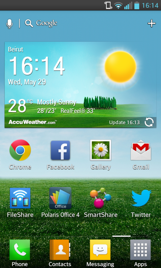 LG Optimus G Home Screen