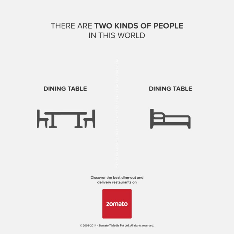 There Are Two Kinds Of People - Zomato