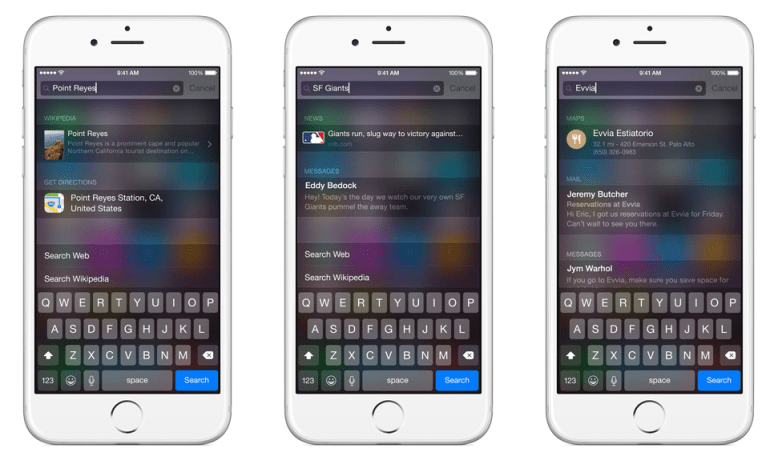 iOS 8 Spotlight
